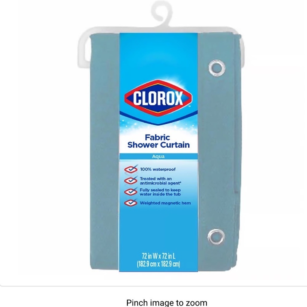 Clorox Waterproof Gray Shower Curtain